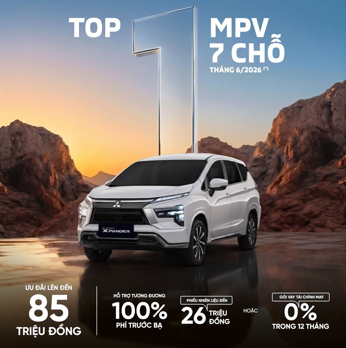 Mitsubishi Xpander 7 chỗ ưu đãi tháng 7/2026 tại An Giang